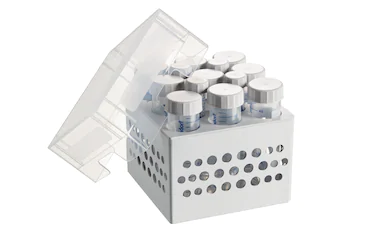 艾本德儲(chǔ)存盒 3 × 3, 可放置 9  個(gè) 50  mL 試管和 4  個(gè) 15  mL 試管，2  件，高 127  mm，5  英寸，聚丙烯材料，可耐受最低 -86  °C，高溫高壓滅菌，帶蓋子